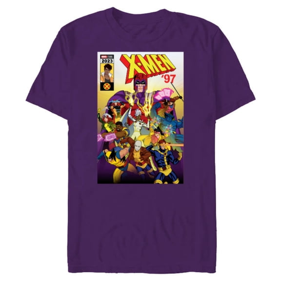 Marvel Studios X-Men ’97 Magneto and the Team Comic Cover- Short Sleeve Blended T-Shirt for Adults - Customized-Purple