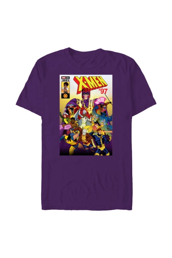 Studios X-Men ’97 Magneto and the Team Comic Cover- Short Sleeve Blended T-Shirt for Adults - Customized-Purple