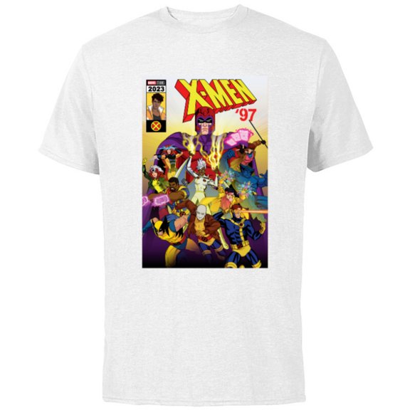 Marvel Studios X-Men ’97 Magneto and the Team Comic Cover- Short Sleeve Cotton T-Shirt for Adults - Customized-White