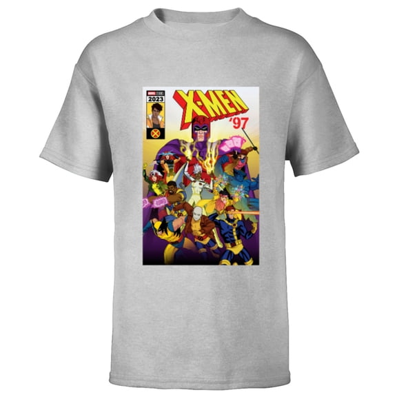 Marvel Studios X-Men ’97 Magneto and the Team Comic Cover- Short Sleeve T-Shirt for Kids - Customized-Athletic Heather