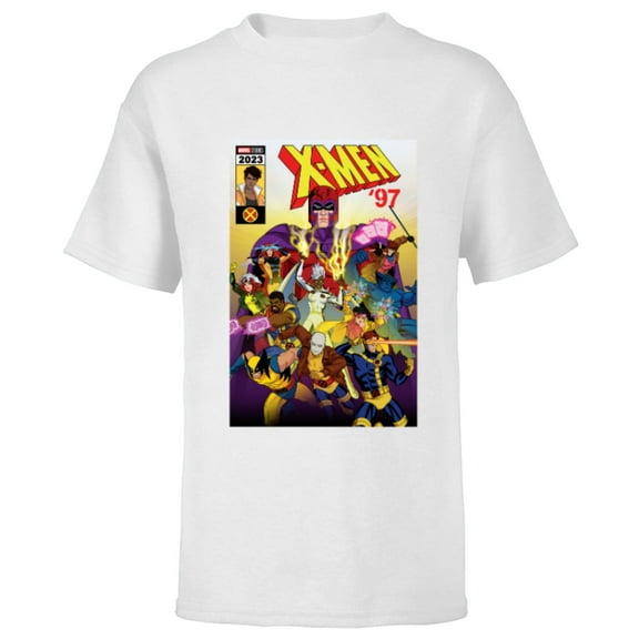 Marvel Studios X-Men ’97 Magneto and the Team Comic Cover- Short Sleeve T-Shirt for Kids - Customized-White