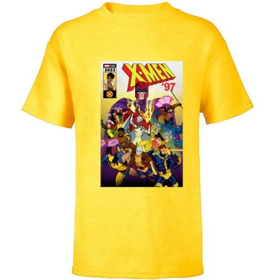 Marvel Studios X-Men ’97 Magneto and the Team Comic Cover- Short Sleeve T-Shirt for Kids - Customized-Yellow