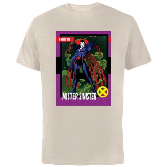 Marvel Studios X-Men ’97 Mister Sinister Retro Trading Card- Short Sleeve Cotton T-Shirt for Adults - Customized-Natural