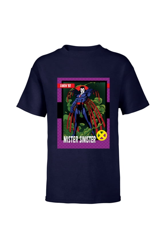 Studios X-Men ’97 Mister Sinister Retro Trading Card- Short Sleeve T-Shirt for Kids - Customized-Navy