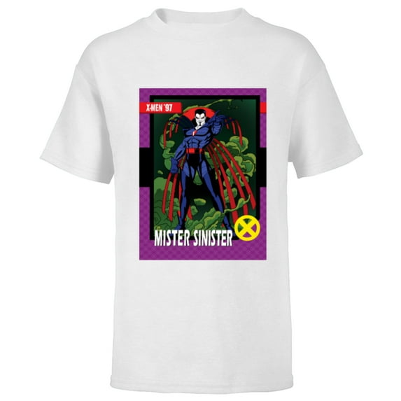 Marvel Studios X-Men ’97 Mister Sinister Retro Trading Card- Short Sleeve T-Shirt for Kids - Customized-White