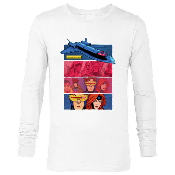Marvel Studios X-Men ’97 Previously on X-Men Blackbird Zoom- Long Sleeve T-Shirt for Men - Customized-White