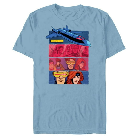 Marvel Studios X-Men ’97 Previously on X-Men Blackbird Zoom- Short Sleeve Blended T-Shirt for Adults - Customized-Ocean Blue