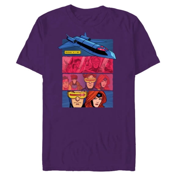 Marvel Studios X-Men ’97 Previously on X-Men Blackbird Zoom- Short Sleeve Blended T-Shirt for Adults - Customized-Purple