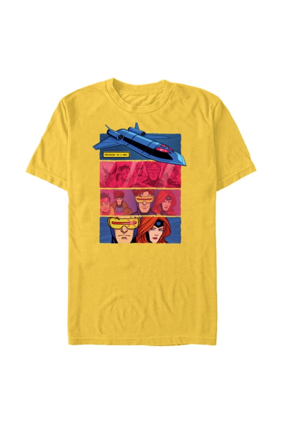 Studios X-Men ’97 Previously on X-Men Blackbird Zoom- Short Sleeve Blended T-Shirt for Adults - Customized-Yellow