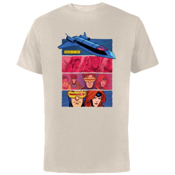 Marvel Studios X-Men ’97 Previously on X-Men Blackbird Zoom- Short Sleeve Cotton T-Shirt for Adults - Customized-Natural