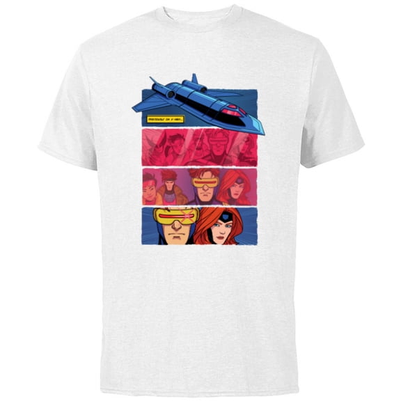 Marvel Studios X-Men ’97 Previously on X-Men Blackbird Zoom- Short Sleeve Cotton T-Shirt for Adults - Customized-White