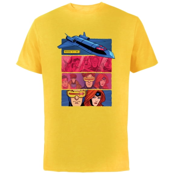 Marvel Studios X-Men ’97 Previously on X-Men Blackbird Zoom- Short Sleeve Cotton T-Shirt for Adults - Customized-Yellow