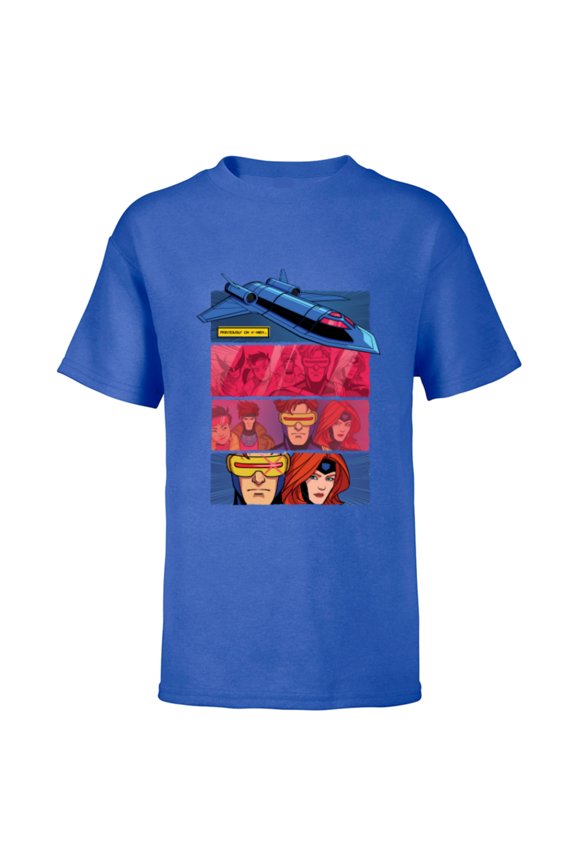 Studios X-Men ’97 Previously on X-Men Blackbird Zoom- Short Sleeve T-Shirt for Kids - Customized-Royal
