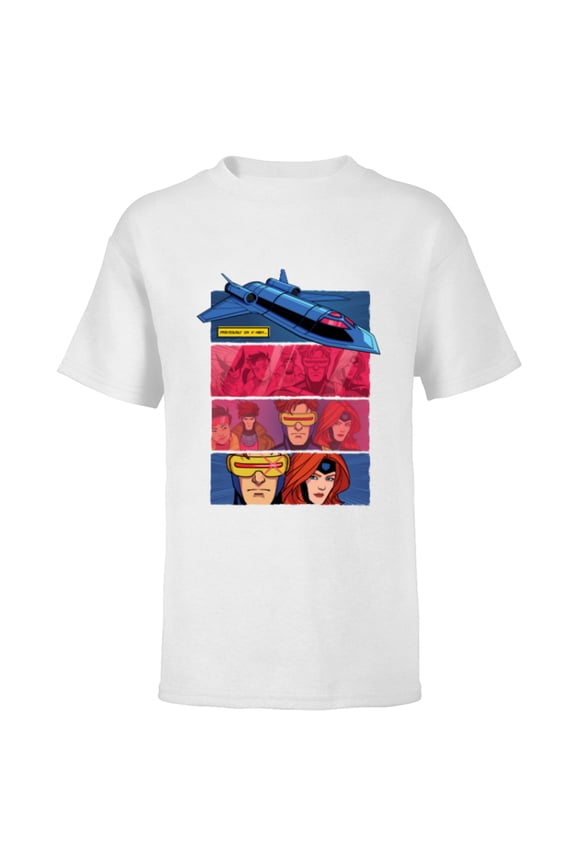 Studios X-Men ’97 Previously on X-Men Blackbird Zoom- Short Sleeve T-Shirt for Kids - Customized-White