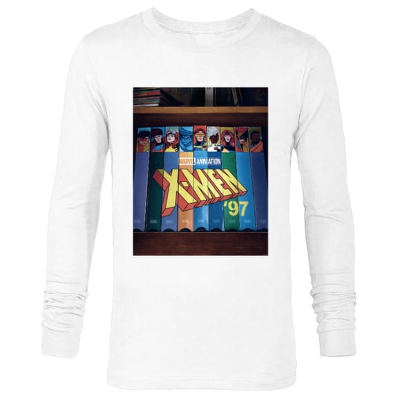 Marvel Studios X-Men ’97 Retro Cartoon VHS Videotapes Lineup- Long Sleeve T-Shirt for Men - Customized-White