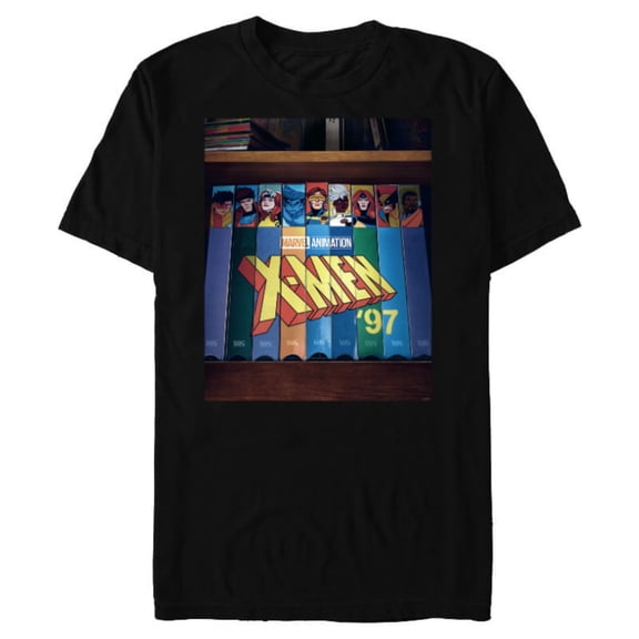 Marvel Studios X-Men ’97 Retro Cartoon VHS Videotapes Lineup- Short Sleeve Blended T-Shirt for Adults - Customized-Black
