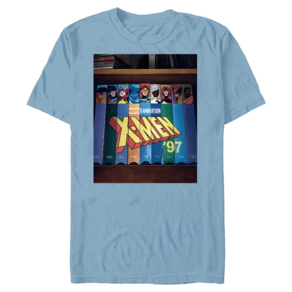 Marvel Studios X-Men ’97 Retro Cartoon VHS Videotapes Lineup- Short Sleeve Blended T-Shirt for Adults - Customized-Ocean Blue