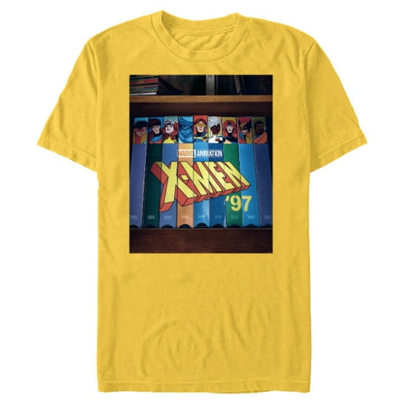 Marvel Studios X-Men ’97 Retro Cartoon VHS Videotapes Lineup- Short Sleeve Blended T-Shirt for Adults - Customized-Yellow