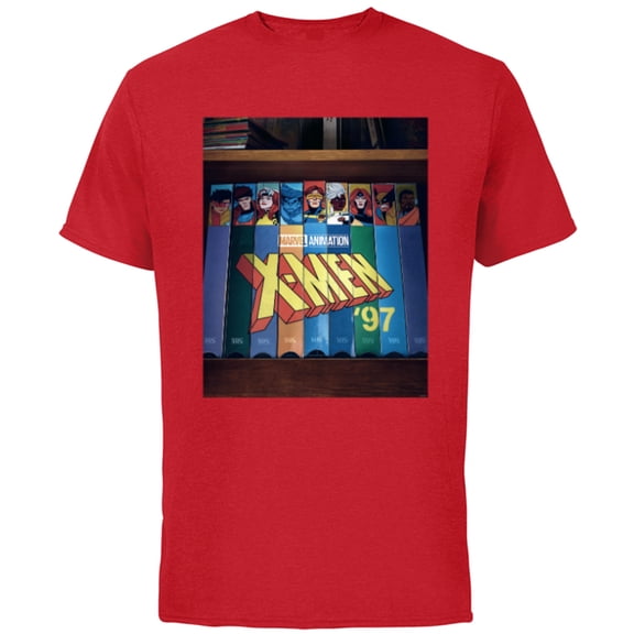 Marvel Studios X-Men ’97 Retro Cartoon VHS Videotapes Lineup- Short Sleeve Cotton T-Shirt for Adults - Customized-Red