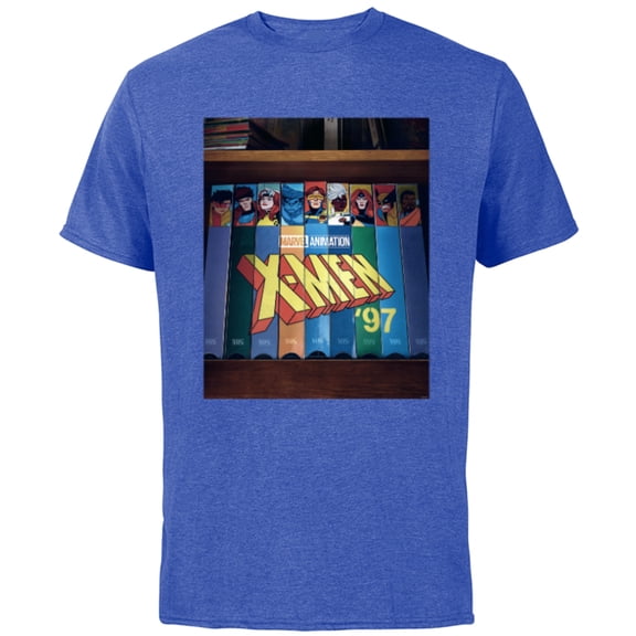 Marvel Studios X-Men ’97 Retro Cartoon VHS Videotapes Lineup- Short Sleeve Cotton T-Shirt for Adults - Customized-Royal Heather