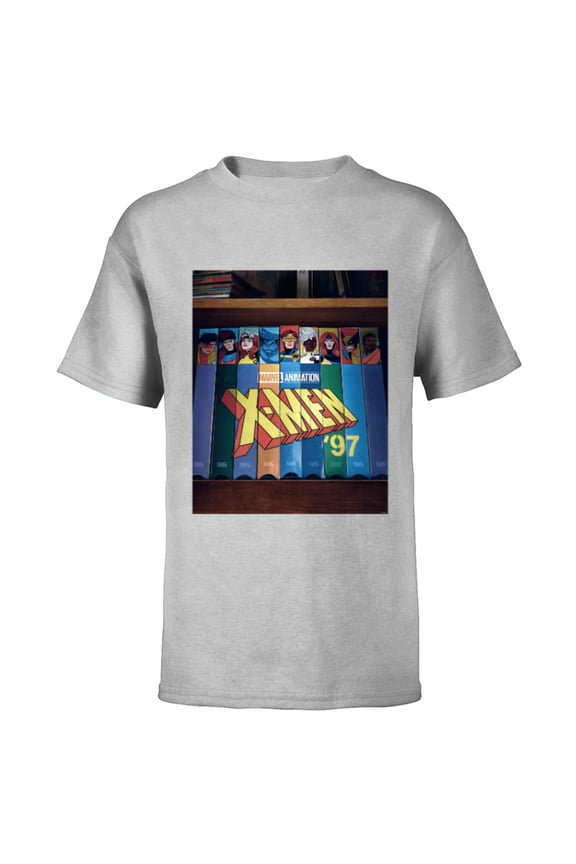 Studios X-Men ’97 Retro Cartoon VHS Videotapes Lineup- Short Sleeve T-Shirt for Kids - Customized-Athletic Heather