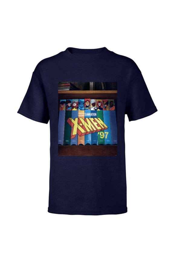 Studios X-Men ’97 Retro Cartoon VHS Videotapes Lineup- Short Sleeve T-Shirt for Kids - Customized-Navy