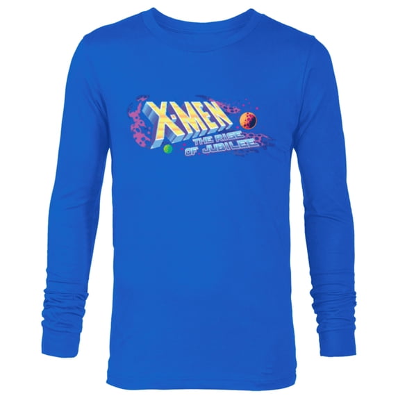 Marvel Studios X-Men ’97 Rise of Jubilee Arcade Title Screen- Long Sleeve T-Shirt for Men - Customized-Navy