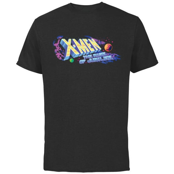 Marvel Studios X-Men ’97 Rise of Jubilee Arcade Title Screen- Short Sleeve Cotton T-Shirt for Adults - Customized-Black