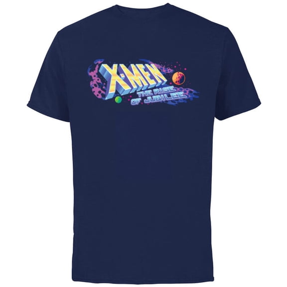Marvel Studios X-Men ’97 Rise of Jubilee Arcade Title Screen- Short Sleeve Cotton T-Shirt for Adults - Customized-Navy