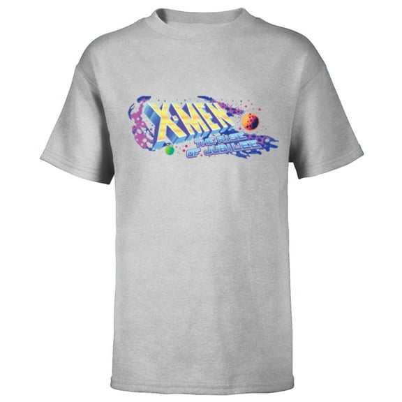Marvel Studios X-Men ’97 Rise of Jubilee Arcade Title Screen- Short Sleeve T-Shirt for Kids - Customized-Athletic Heather