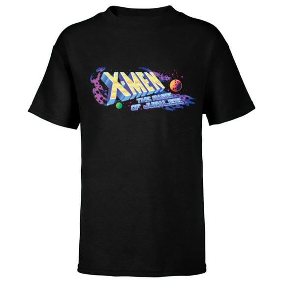 Marvel Studios X-Men ’97 Rise of Jubilee Arcade Title Screen- Short Sleeve T-Shirt for Kids - Customized-Black