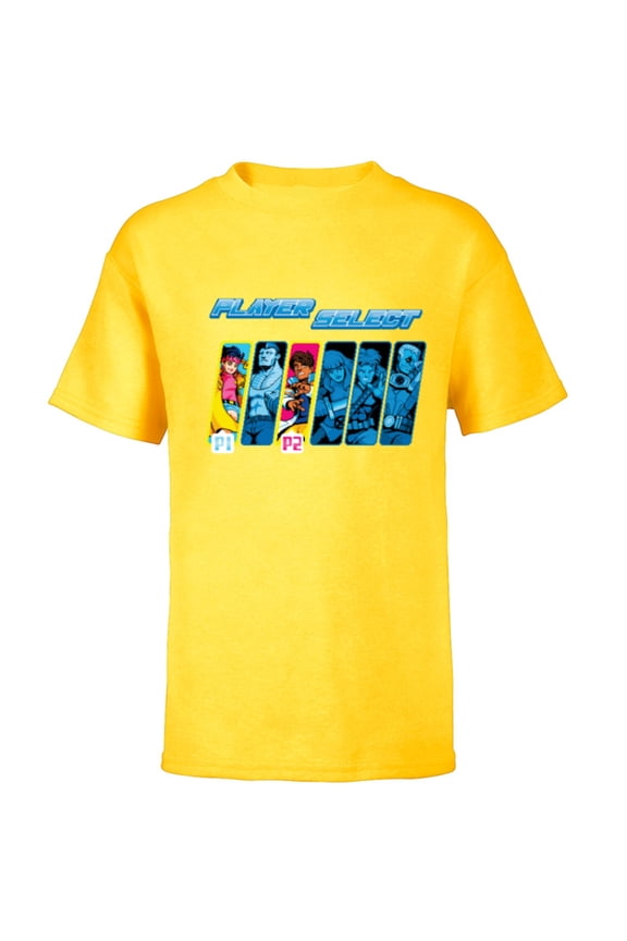 Studios X-Men ’97 Rise of Jubilee Player Select P1 P2- Short Sleeve T-Shirt for Kids - Customized-Yellow