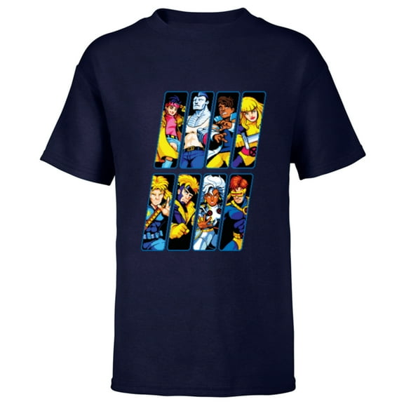 Marvel Studios X-Men ’97 Rise of Jubilee Retro Arcade Game- Short Sleeve T-Shirt for Kids - Customized-Navy