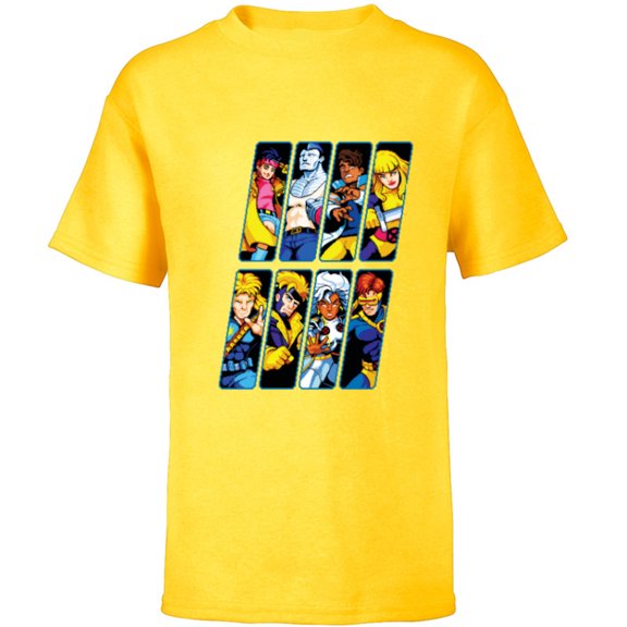 Marvel Studios X-Men ’97 Rise of Jubilee Retro Arcade Game- Short Sleeve T-Shirt for Kids - Customized-Yellow