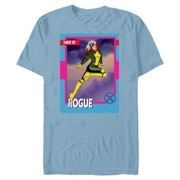 Marvel Studios X-Men ’97 Rogue Retro Trading Card- Short Sleeve Blended T-Shirt for Adults - Customized-Ocean Blue