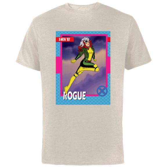 Marvel Studios X-Men ’97 Rogue Retro Trading Card- Short Sleeve Cotton T-Shirt for Adults - Customized-Natural