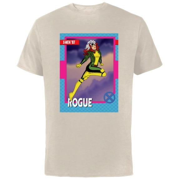 Marvel Studios X-Men ’97 Rogue Retro Trading Card- Short Sleeve Cotton T-Shirt for Adults - Customized-Natural