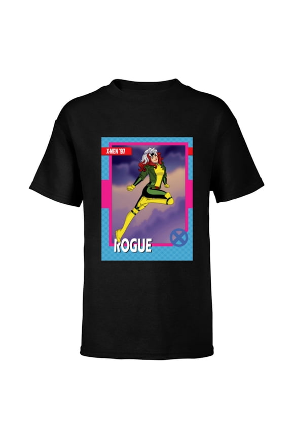 Studios X-Men ’97 Rogue Retro Trading Card- Short Sleeve T-Shirt for Kids - Customized-Black