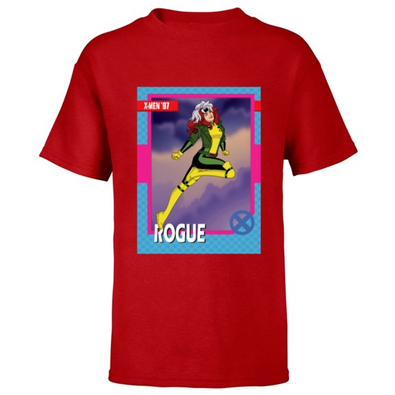 Marvel Studios X-Men ’97 Rogue Retro Trading Card- Short Sleeve T-Shirt for Kids - Customized-Red