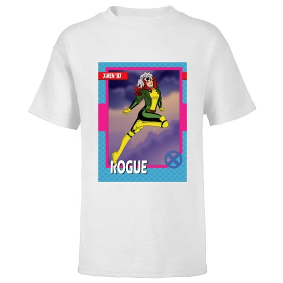 Marvel Studios X-Men ’97 Rogue Retro Trading Card- Short Sleeve T-Shirt for Kids - Customized-White