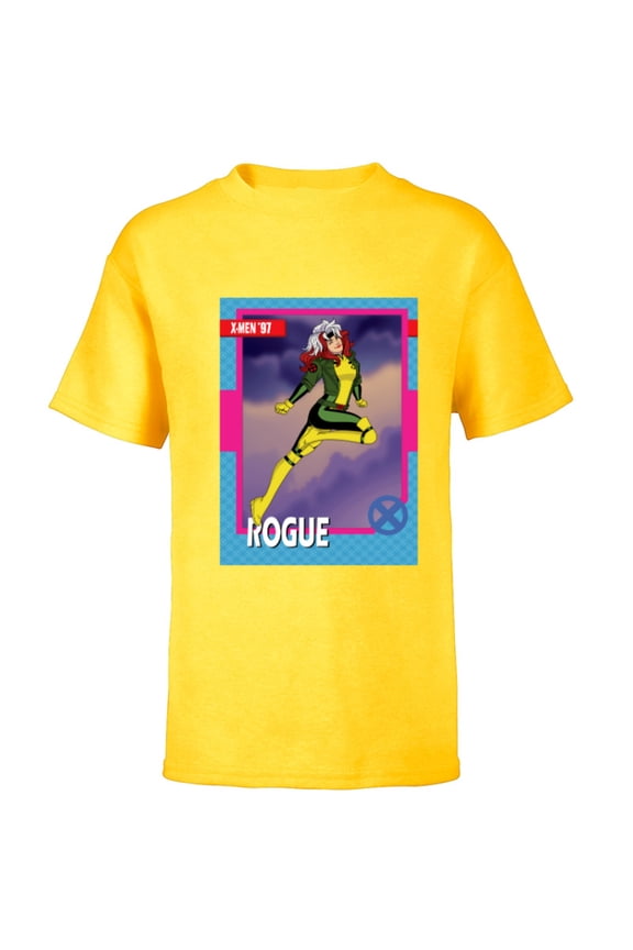 Studios X-Men ’97 Rogue Retro Trading Card- Short Sleeve T-Shirt for Kids - Customized-Yellow