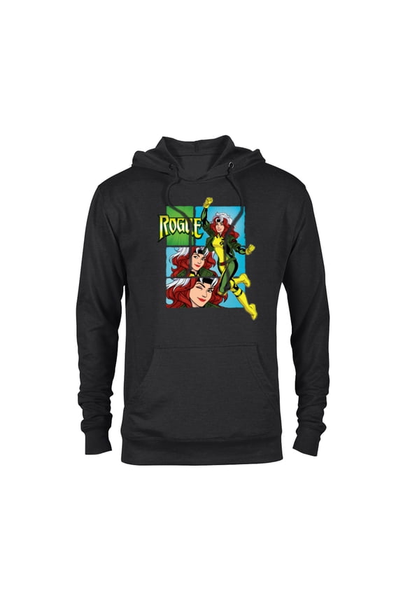 Studios X-Men ’97 Rogue Wink Logo & Action Panels- Pullover Hoodie for Adults - Customized-Black