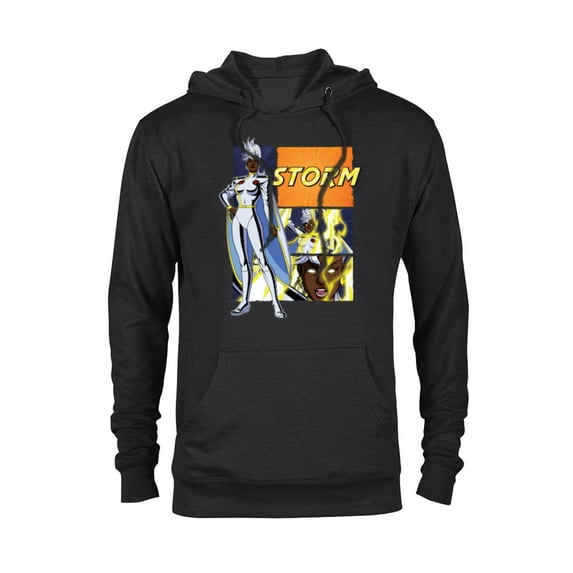 Marvel Studios X-Men ’97 Storm Lightning Logo Action Panels- Pullover Hoodie for Adults - Customized-Black