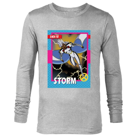 Marvel Studios X-Men ’97 Storm Retro Trading Card- Long Sleeve T-Shirt for Men - Customized-Athletic Heather