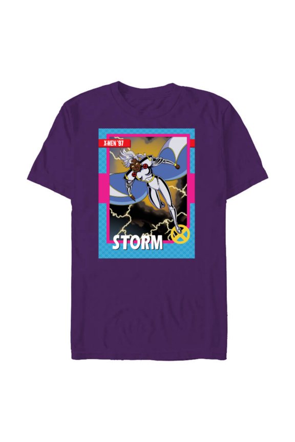 Studios X-Men ’97 Storm Retro Trading Card- Short Sleeve Blended T-Shirt for Adults - Customized-Purple