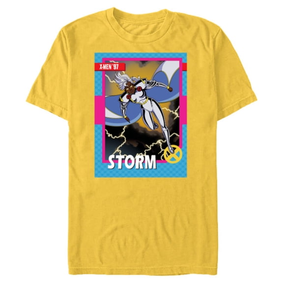 Marvel Studios X-Men ’97 Storm Retro Trading Card- Short Sleeve Blended T-Shirt for Adults - Customized-Yellow