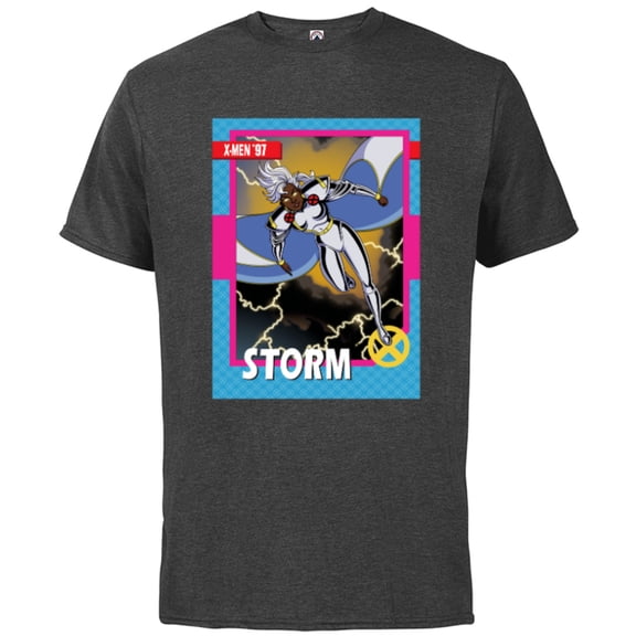 Marvel Studios X-Men ’97 Storm Retro Trading Card- Short Sleeve Cotton T-Shirt for Adults - Customized-Charcoal