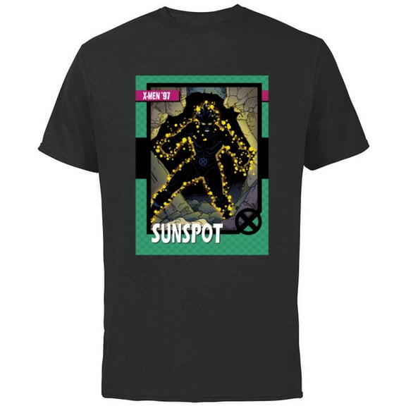 Marvel Studios X-Men ’97 Sunspot Retro Trading Card- Short Sleeve Cotton T-Shirt for Adults - Customized-Black