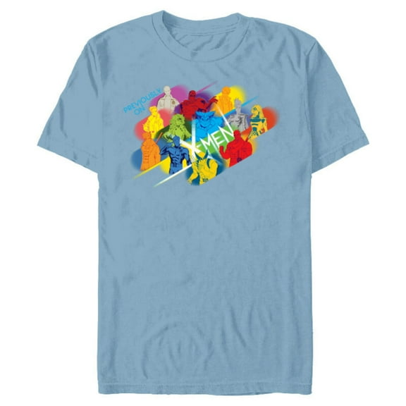 Marvel Studios X-Men ’97 Team Previously on X-Men Bold Color - Short Sleeve Blended T-Shirt for Adults - Customized-Ocean Blue
