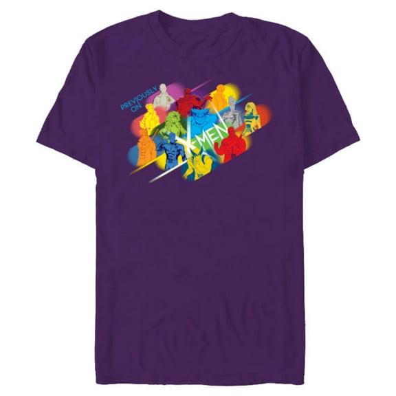 Marvel Studios X-Men ’97 Team Previously on X-Men Bold Color - Short Sleeve Blended T-Shirt for Adults - Customized-Purple